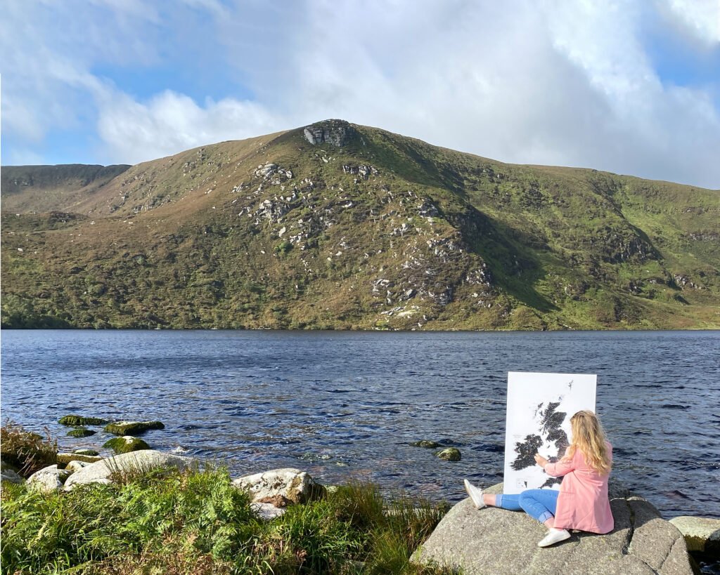 UK Map Pin Board at Lough Bray