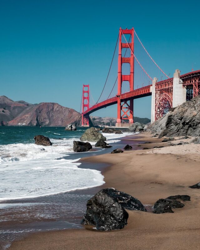 The Golden Gate Bridge in San Francisco bay 