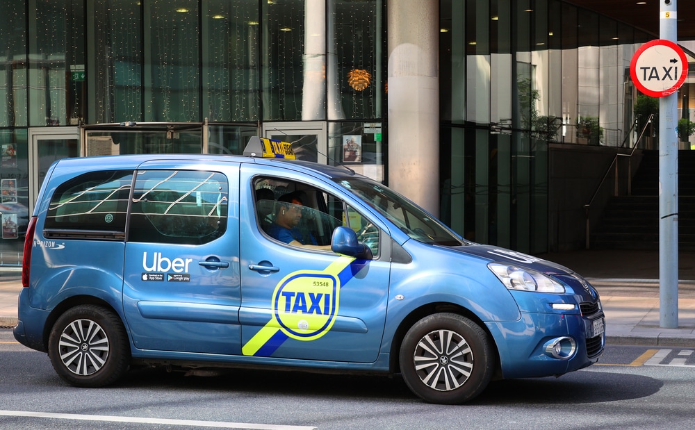 A taxi in Dublin Ireland