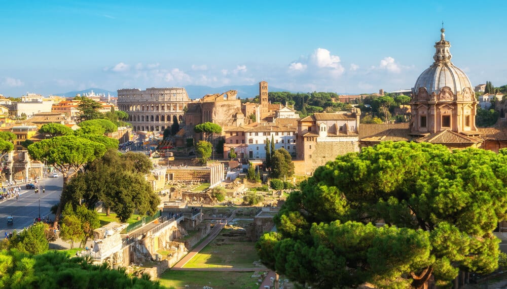 View of the famous attractions in Rome